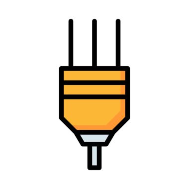 Üç sarı fiş üzerinde izole beyaz arka plan