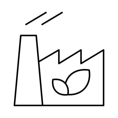 Beyaz arka plan üzerinde izole ince çizgi Eko fabrika