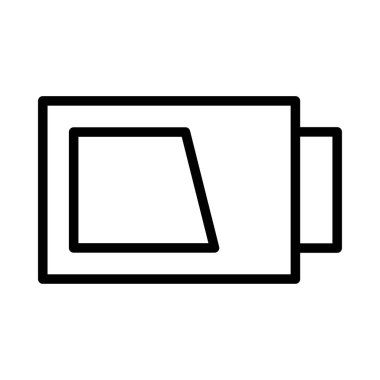 Beyaz arka plan üzerinde izole siyah anahat pil