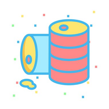 Renkli noktalar beyaz zemin üzerine kutu 