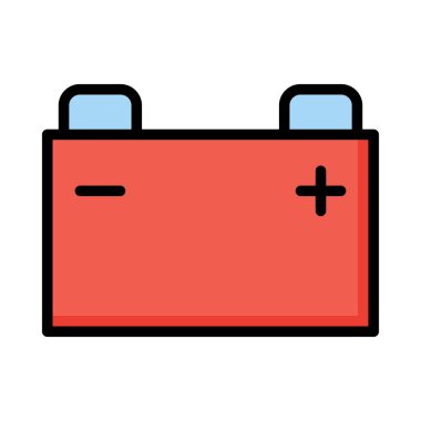 Beyaz arka plan üzerinde izole geniş kırmızı akümülatör