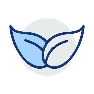 Beyaz arka plan üzerinde izole mavi ve gri renklerde yaprakları