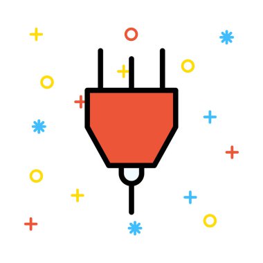 Renkli semboller beyaz zemin üzerine kırmızı Çift Kişilik tak