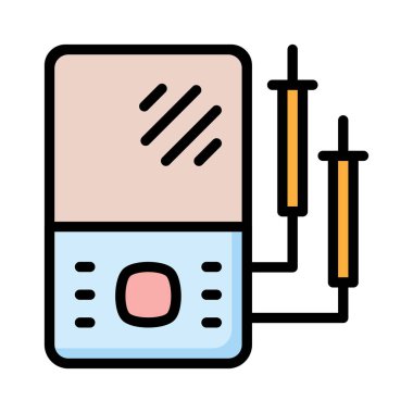 Beyaz arka plan üzerinde izole kahverengi ve mavi gerilim ölçer