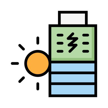 Güneş pili güneş beyaz arka plan üzerinde izole