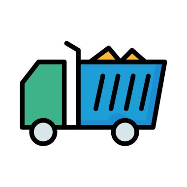 Beyaz arka plan üzerinde izole renkli kamyon