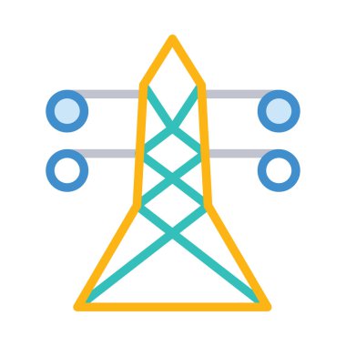 Beyaz arka plan üzerinde izole çizgi stili geniş güç hattı