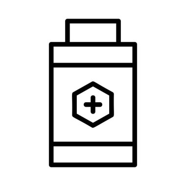 Siyah anahat batarya ile artı izole üzerinde beyaz arka plan