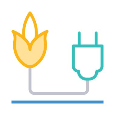 Basit çiçek ile fiş üzerinde izole beyaz arka plan