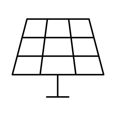 İnce çizgi güneş pili beyaz arka plan üzerinde izole