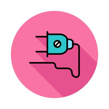 Beyaz arka plan üzerinde daire mavi fiş