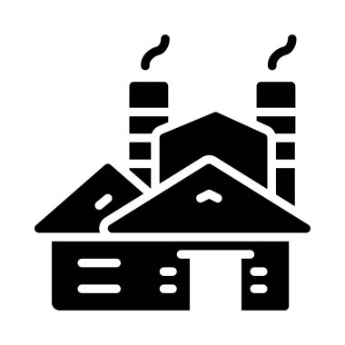 Beyaz arka plan üzerinde izole glif fabrika