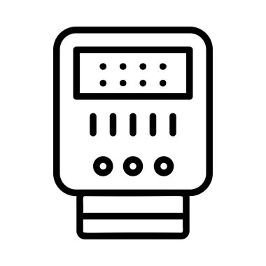 Beyaz arka plan üzerinde izole siyah anahat gerilim ölçer