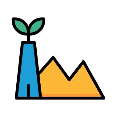 Beyaz arka plan üzerinde izole renkli Eko fabrika