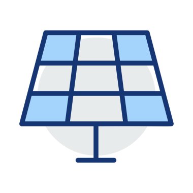 Beyaz arka plan üzerinde izole gri ve mavi renklerde geniş güneş pili