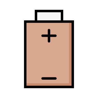 Beyaz arka plan üzerinde izole kahverengi pil