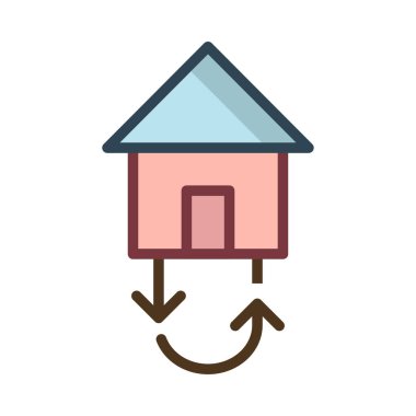 Beyaz arka plan üzerinde izole Eko ev konsepti