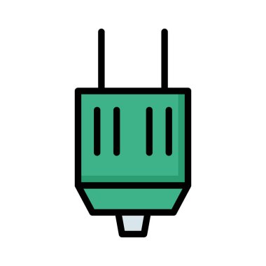 Yeşil fiş üzerinde izole beyaz arka plan