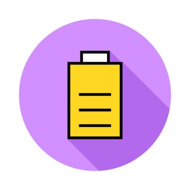 Daire beyaz zemin üzerine sarı pil