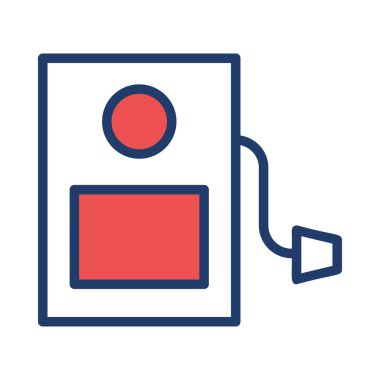 Beyaz arka plan üzerinde izole basit kırmızı benzin pompası