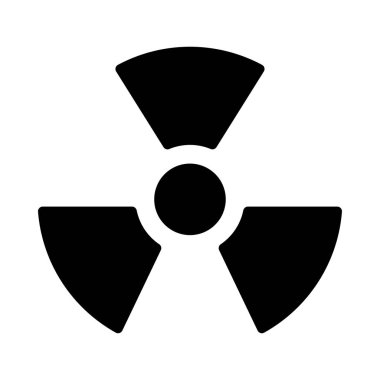 Beyaz arka plan üzerinde izole glif radyoaktif sembol