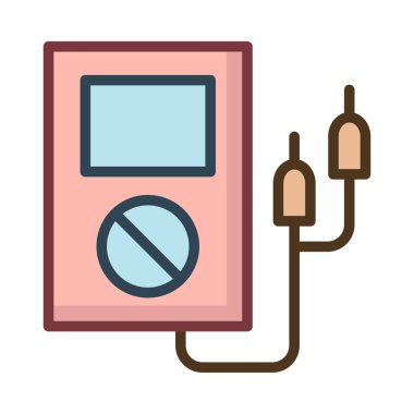 Beyaz arka plan üzerinde izole pembe gerilim ölçer