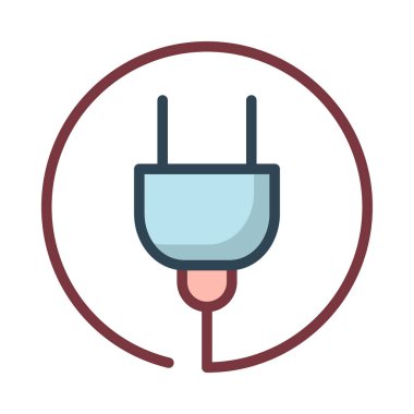 Beyaz arka plan üzerinde izole çizgili mavi fiş