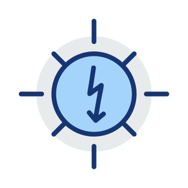 Beyaz arka plan üzerinde izole mavi ve gri renklerde güneş enerjisi ile kayıt