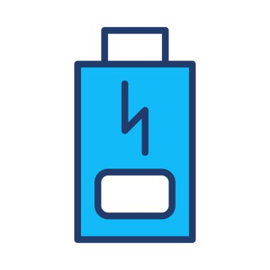 Flash üzerinde izole beyaz arka plan ile mavi pil