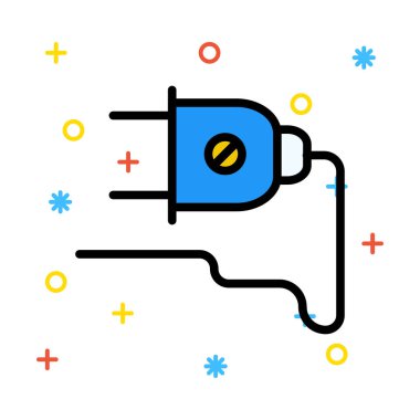 Renkli semboller ile beyaz arka plan üzerinde yanlış işareti olan mavi fiş