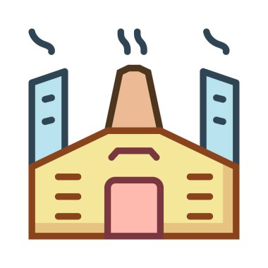 Beyaz arka plan üzerinde izole renkli fabrika