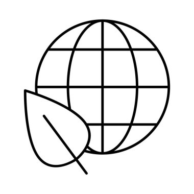 Beyaz arka plan üzerinde izole ince çizgi eco planet