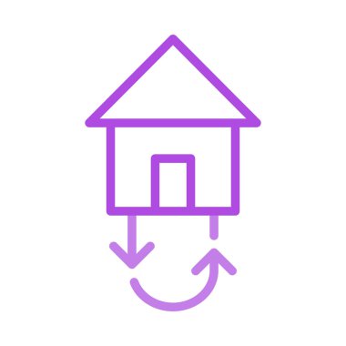 Beyaz arka plan üzerinde izole anahat Eko ev