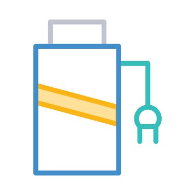 Beyaz arka plan üzerinde izole fiş ile basit pil