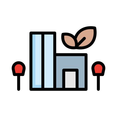 Beyaz arka plan üzerinde izole renkli Eko fabrika