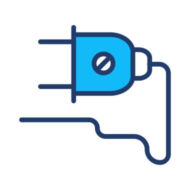 Beyaz arka plan üzerinde izole mavi fiş