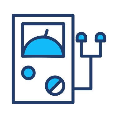 Beyaz arka plan üzerinde izole mavi gerilim ölçer