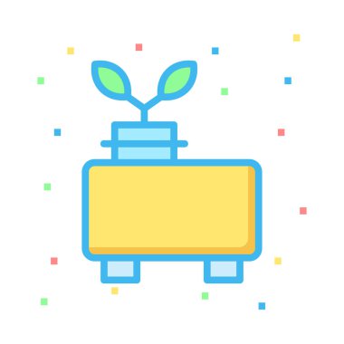 Sarnıç ile Eko yakıt renkli noktalar beyaz zemin üzerine