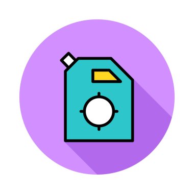 Daire beyaz zemin üzerine mavi teneke kutu