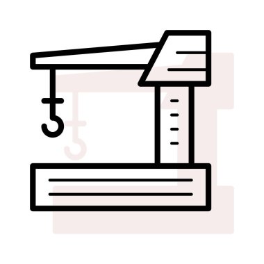 Bej gölge beyaz zemin üzerine izole vinç