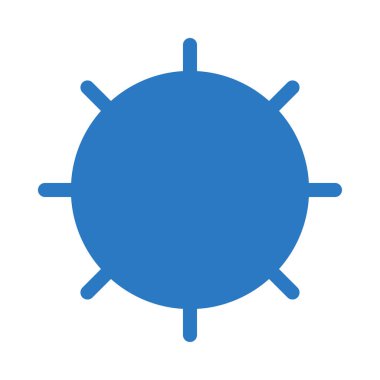 Beyaz arka plan üzerinde izole mavi güneş 