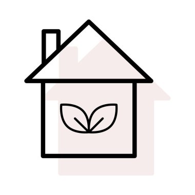 House bej gölge beyaz zemin üzerine izole yaprakları ile