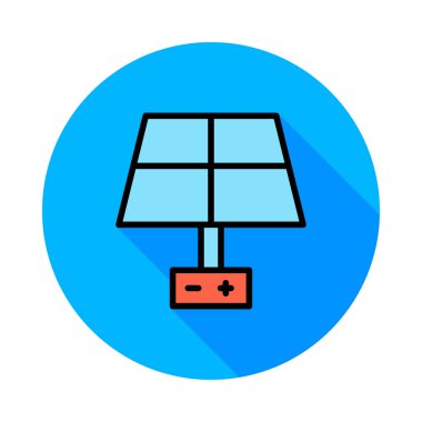 Beyaz zemin üzerinde bir dairede güneş pili