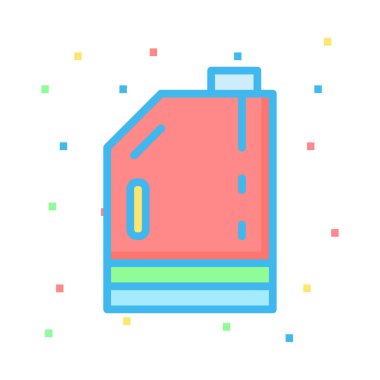 Renkli noktalar beyaz zemin üzerine kırmızı teneke kutu 