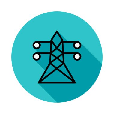 Beyaz zemin üzerinde bir dairede güç hattı