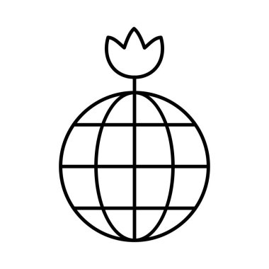 Beyaz arka plan üzerinde izole ince çizgi eco planet