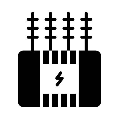 Glif elektrikli çit beyaz arka plan üzerinde izole