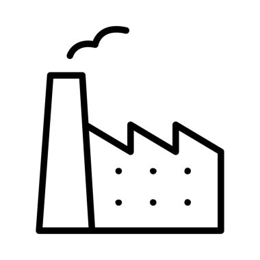 Beyaz arka plan üzerinde izole siyah anahat çalışma fabrika