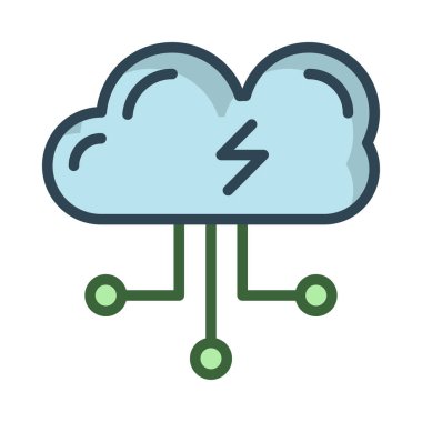 Mavi bulut ile birden parlamak ve beyaz arka plan üzerinde izole bağlantıları