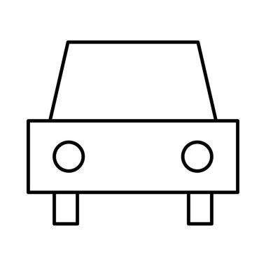 İnce çizgi basit araba beyaz arka plan üzerinde izole